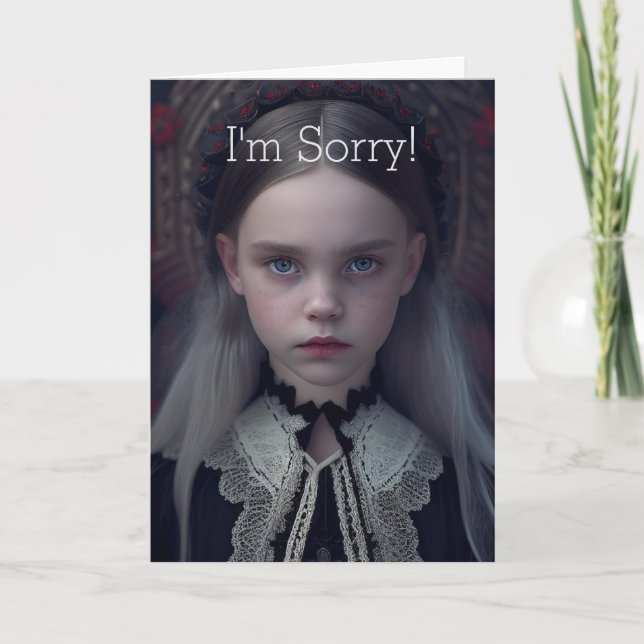 CARTÃO DE DESCULPAS DE ROSTO TRISTE PARA QUALQUER  (Frente)