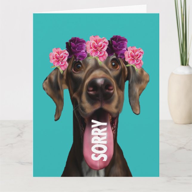 Cartão de Desculpas do Cão Grande Dinamarquês com  (Frente)