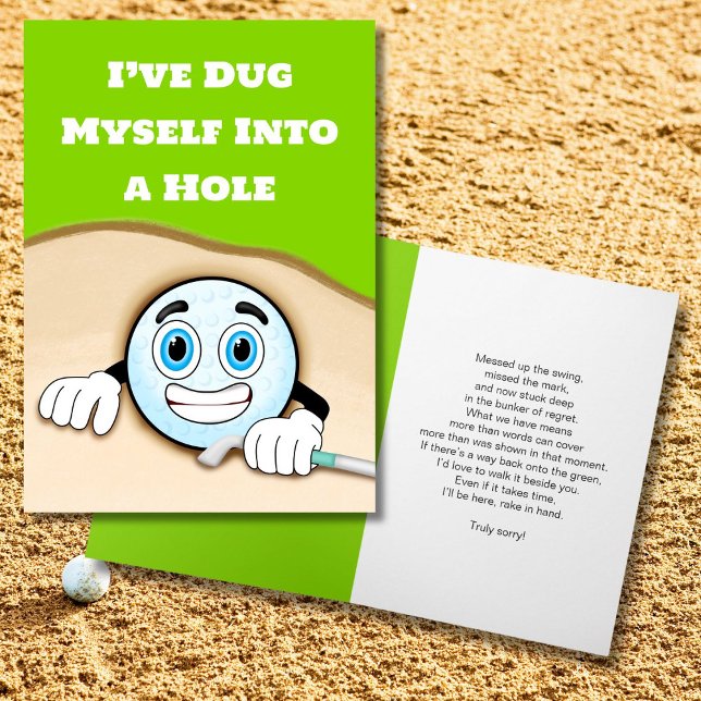 Cartão de Desculpas Engraçado de Golfe. Desculpe p (Criador carregado)