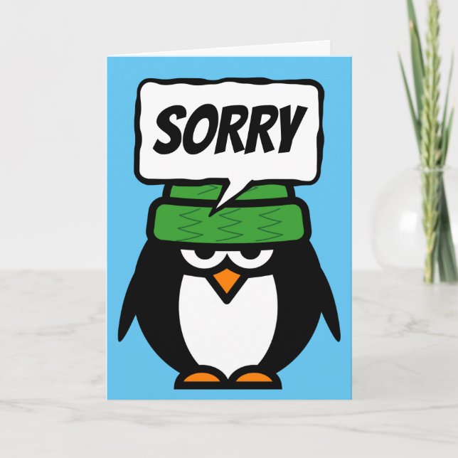 Cartão de desculpas Sorry com desenho engraçado de (Frente)