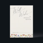 Cartão de Desejo Colorido de Beige de Flor Selvage<br><div class="desc">Este cartão de boas intenções de casamento colorido de flores silvestres é perfeito para o seu simples e caprichoso casamento de verão do arco-íris. Os florais cor-de-rosa brilhante, encantado, amarelo, laranja e dourado dão a este produto a sensação de um jardim primavera hippie elegante minimalista. A design moderna é a...</div>