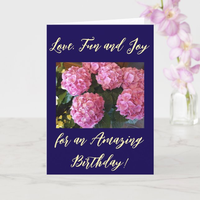 Cartão de Desejo de Amar e Floral, Aniversário (Orquídea)