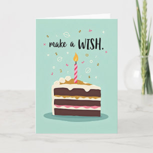 Cartão de Desejo de Aniversário Ilustrado