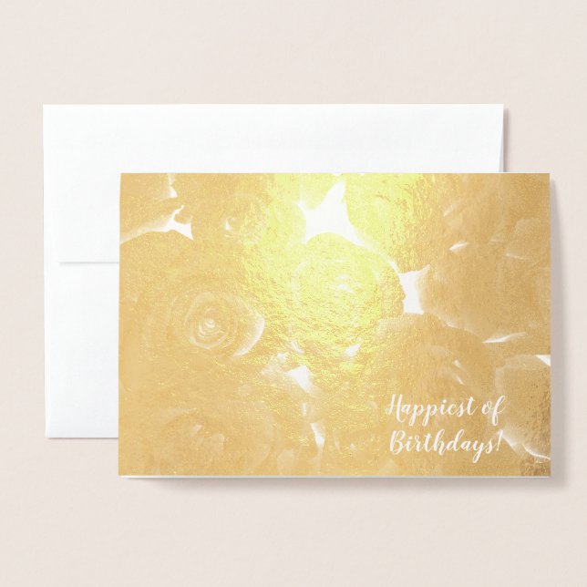 Cartão de Desejo de Aniversário para Rosas Elegant (Frente com envelope)