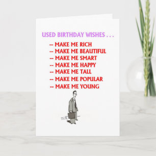 Cartão de Desejo de Aniversário Usado