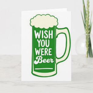Cartão de Desejo de Cerveja Verde