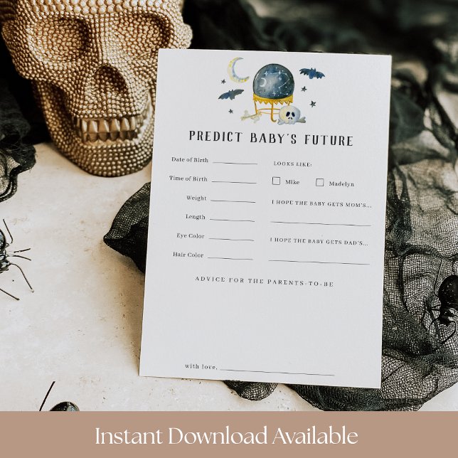 Cartão de Desejo do Chá de fraldas Crystal Ball Ha (Criador carregado)