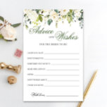 Cartão de Desejo e Aconselhamento Floral das Rosas<br><div class="desc">Cartão Elegante Rosa Greenery Advice e Wish. Para personalização adicional,  sinta-se à vontade para entrar em contato comigo!</div>