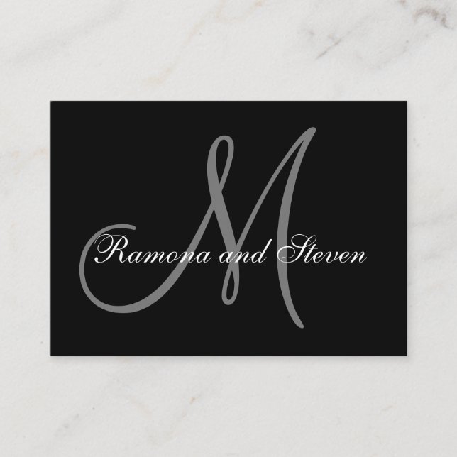 Cartão de Desejo Monograma para Convites de Casame (Frente)