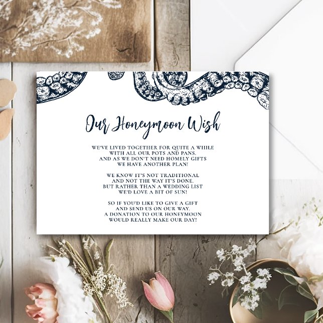 Cartão de Desejo Náutico de Octopus Honeymoon mari (Criador carregado)