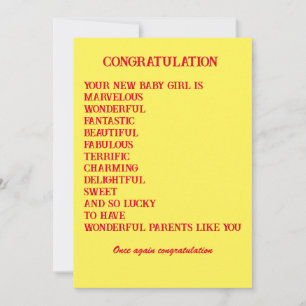 Cartão de desejo para bebê