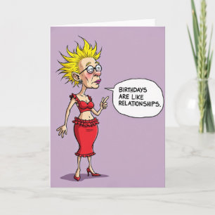 Cartão de Desejos de Aniversário Caricatural