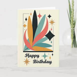 Cartão de Desejos de Aniversário com Estampa Flora