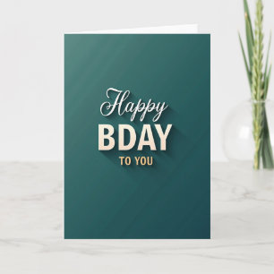 Cartão de Desejos de Aniversário com Letra Elegant