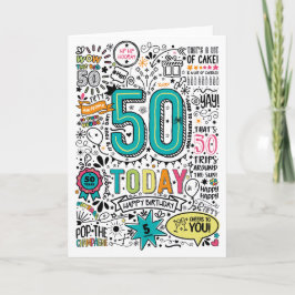 Cartão de Desejos de Aniversário de 50 Anos para I