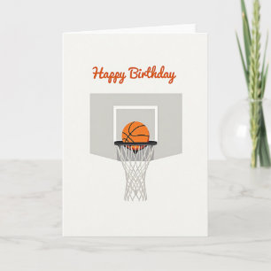 Cartão de Desejos de Aniversário de Basquetebol