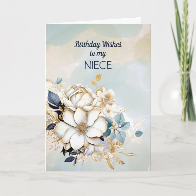 Cartão de Desejos de Aniversário para Minha Sobrin (Frente)