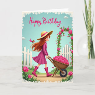 Cartão de Desejos de Aniversário para Ruiva