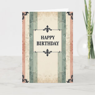 Cartão de Desejos de Aniversário Vintage