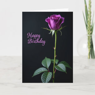 Cartão de Desejos de Aniversário Violeta em Flor