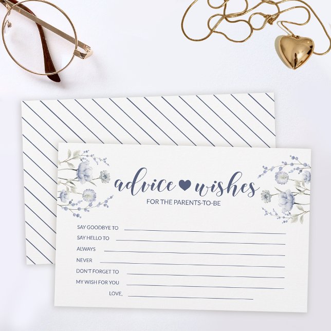 Cartão de desejos de chá de fraldas de flor silves (Criador carregado)