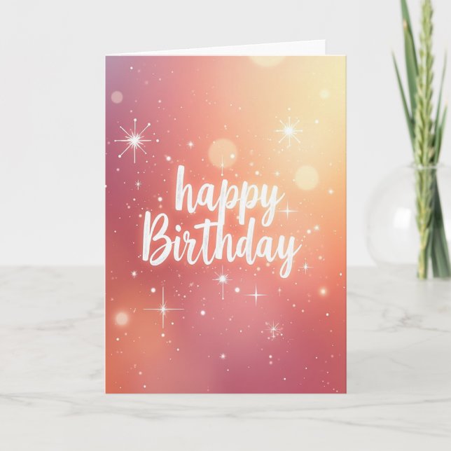 Cartão de Desejos de Estrela de Aniversário (Frente)