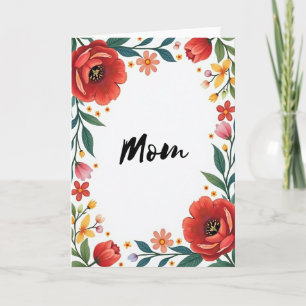 Cartão de Desejos do Dia das Mães Florais