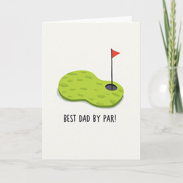 Cartão de Desejos do Dia dos Pais de Golfe (Frente)