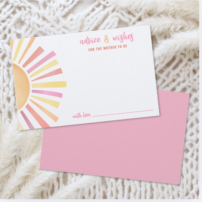 Cartão de Desejos e Conselhos para Chuvinha de Beb (Sun Baby Shower Advice Wishes Card)