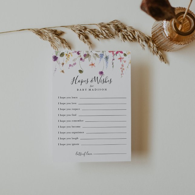 Cartão de desejos e desejos do Chá de fraldas colo (Criador carregado)