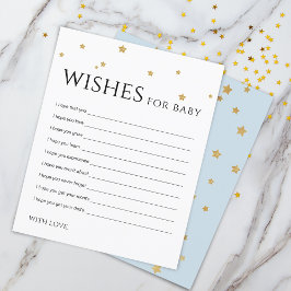 Cartão de Desejos e Dicas para Bebê com Estrelas D