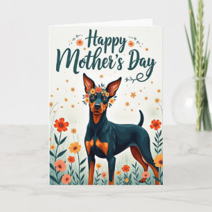 Cartão de Desejos para Mãe de Cachorro Floral