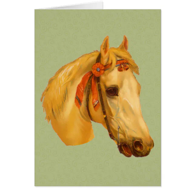 Cartão de desenho da cabeça de cavalo da arte do