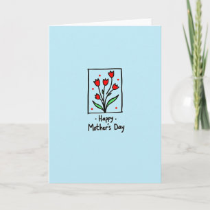 Cartão de Desenho do Dia das Mães com Flores