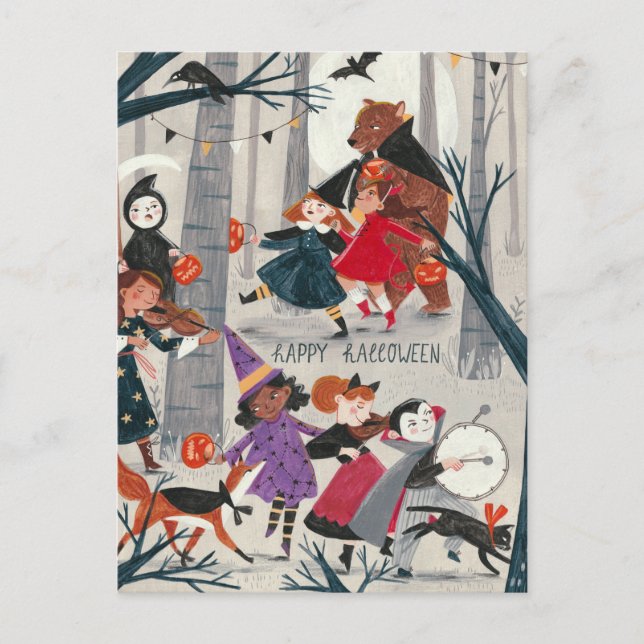 Cartão de Desfile de roupas Negra e Vermelha do Ha (Frente)