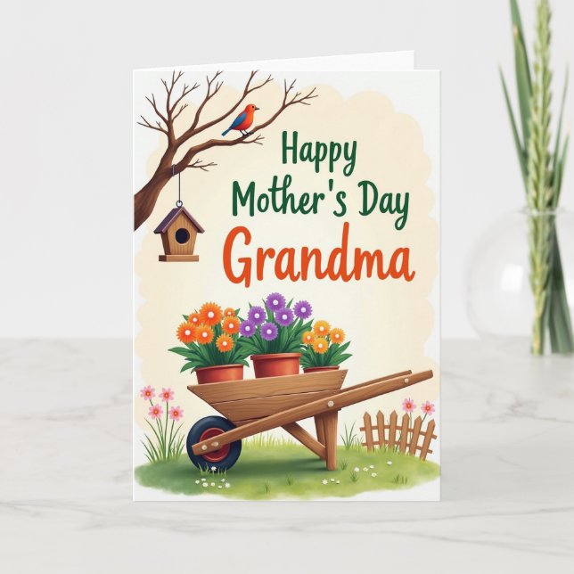 Cartão de Design de Amor das Mães da Primavera (Frente)