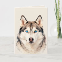 Cartão de Design de Arte de Cachorro Husky