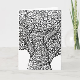 Cartão de Design de Formas Ovais de Desenho de Árv