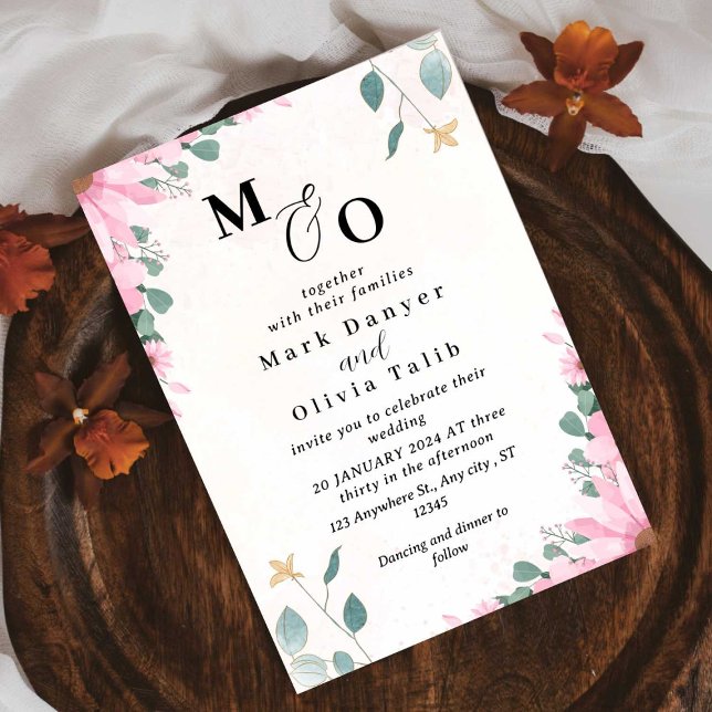 Cartão de Design de Rosa de Convite Personalizado  (Criador carregado)