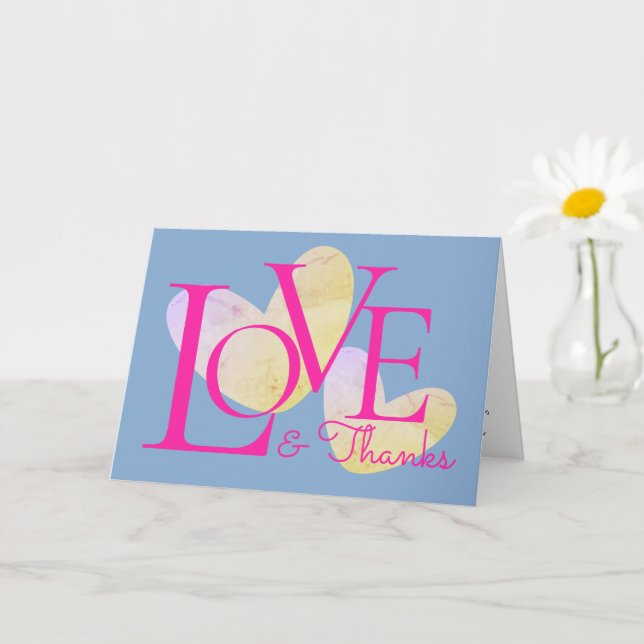 Cartão De Design de texto De Amor E Obrigados Da T (Planta pequena)