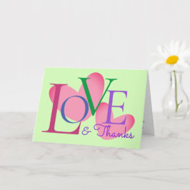 Cartão De Design de texto De Amor E Obrigados Da T