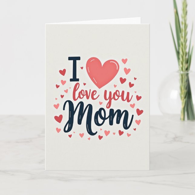 Cartão de Design de Tributo à Mãe de Coração (Frente)