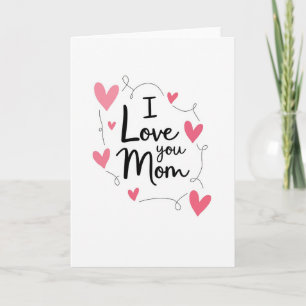 Cartão de Design Gráfico Eu Amo Você Mamãe