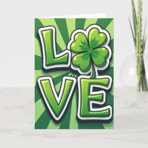 Cartão de Design Verde Amor Sortudo