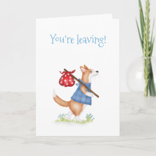 Cartão de despedida do adorável corgi