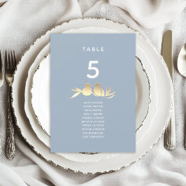 Cartão de Destino de Casamento de Aves Azuis Dusty