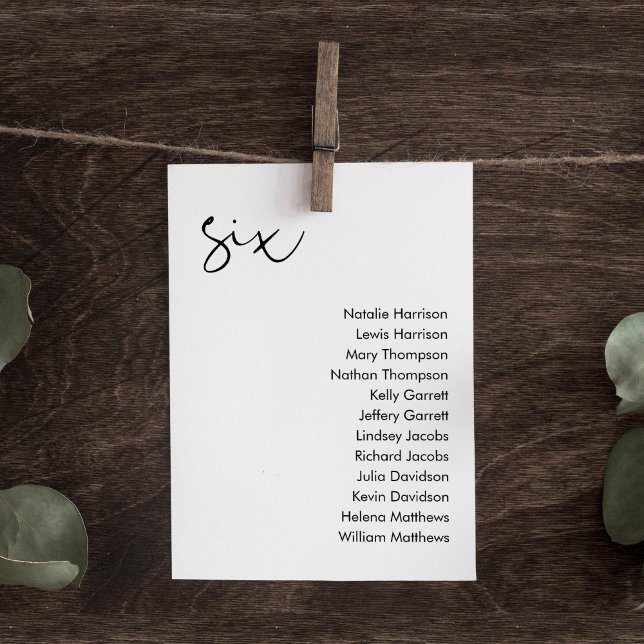 Cartão de Destino de Casamento STELLA - MESA 6 (Criador carregado)