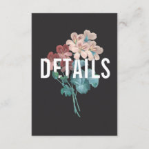 Cartão de detalhes botânico do casamento do abraço