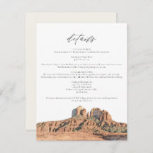 Cartão de Detalhes da Arizona do Deserto SEDONA Wa