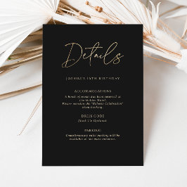 Cartão de Detalhes da Festa de Aniversário de 16 A